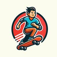 Mann spielen Skateboard Design vektor