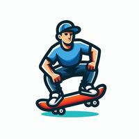 Mann spielen Skateboard Design vektor