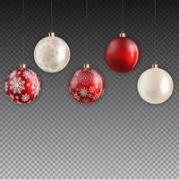 neues Jahr und Weihnachtskugel auf transparentem Hintergrund. Vektor-Illustration vektor