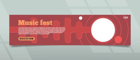 musik fest baner design vektor