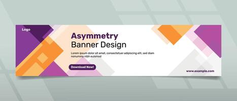 Asymmetrie Spaß Banner Design vektor