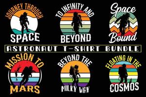 astronaut t-shirt design , astronaut grafisk design för t-shirt bunt vektor
