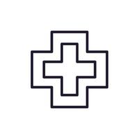 medizinisch Kreuz Linie Symbol zum Websites vektor