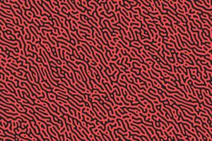 en retroinspirerad dekor med ett organisk labyrint av avrundad, röd rader och former, perfekt för en trendig bakgrund eller tapet vektor