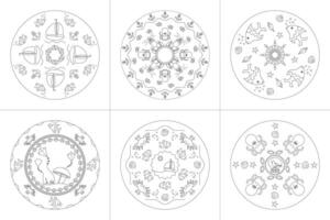 Mandalas. Meer Thema. Färbung Seiten. einstellen Nein. 1. vektor