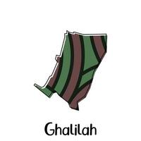 Karta stad av ghalilah design , nationell gränser och Viktig städer illustration vektor