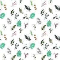 tropiska element agonis, eukalyptus, annona, balata, zamiokulkas, cissus. seamless mönster. vektor illustration.