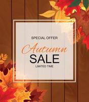 abstrakte Vektor-Illustration Herbst Verkauf Hintergrund mit fallenden Herbstlaub vektor