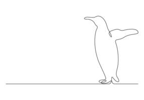 Pinguin kontinuierlich einer Linie Zeichnung Prämie Illustration vektor