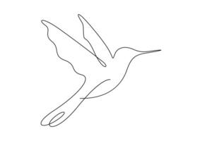 Kolibri kontinuierlich einer Linie Zeichnung Prämie Illustration vektor