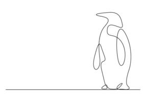 Pinguin kontinuierlich einer Linie Zeichnung Prämie Illustration vektor