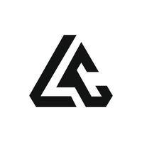 brev lc med triangel form modern elegant monogram logotyp vektor