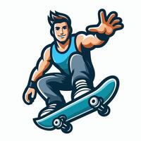 Mann spielen Skateboard Design vektor