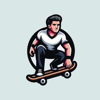 Mann spielen Skateboard Design vektor