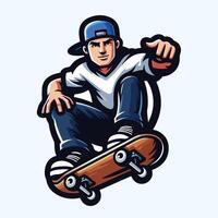 Mann spielen Skateboard Design vektor