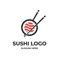 Sushi Logo Design Konzept Idee zum Restaurant vektor