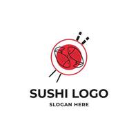 Sushi Fisch Logo Design Konzept Idee vektor