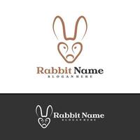 kanin logotyp mall, kreativ kanin huvud logotyp design begrepp vektor