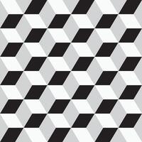 nahtlos geometrisch Muster. einfarbig Würfel wiederholbar Hintergrund. dekorativ schwarz und Weiß 3d Textur vektor