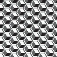 sömlös geometrisk mönster. svartvit kuber repeterbar bakgrund. dekorativ svart och vit 3d textur vektor