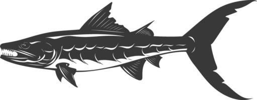 silhuett barracuda djur- svart Färg endast vektor
