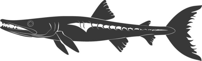 silhuett barracuda djur- svart Färg endast vektor