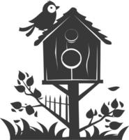 Silhouette Vogel Haus schwarz Farbe nur vektor