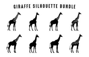 Giraffe schwarz Silhouette bündeln, Giraffe Silhouetten Clip Kunst einstellen vektor