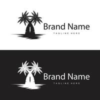 Kokosnuss Baum Logo Design, Strand Anlage, Palme Baum Sommer, Illustration Vorlage vektor