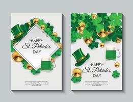 Happy Saint Patricks Day, 17. März Hintergrund mit Kleeblättern. Vektor-Illustration vektor