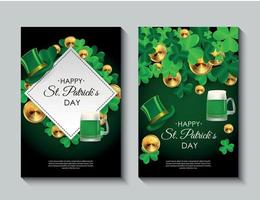 Happy Saint Patricks Day, 17. März Hintergrund mit Kleeblättern. Vektor-Illustration vektor