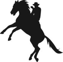 cowboy silhuett med häst och rep. illustration design. vektor