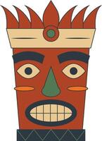 hawaiian tiki mask i platt design. isolerat illustration vektor