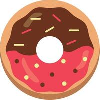 köstlich Süss Donuts isoliert auf Weiß Hintergrund. kawaii Karikatur Design. vektor