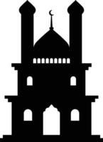 isoliert schwarz Silhouette von Moschee. eid Mubarak. Illustration auf Weiß Hintergrund. vektor