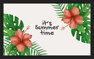 Aquarell tropisch Sommer- Jahreszeit Banner Hintergrund Vorlage vektor