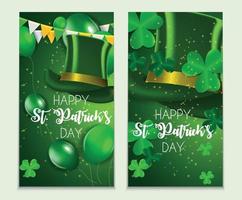 Happy Saint Patricks Day Hintergrund mit Kleeblättern. Vektor-Illustration vektor