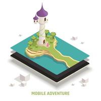 Mobile Gaming-Abenteuerkomposition vektor