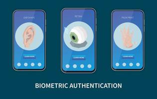 biometrische ID-Smartphone-Set vektor