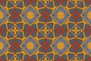 nordisch Muster nahtlos einheimisch amerikanisch, Motiv Stickerei, Ikat Stickerei Design zum drucken australisch Vorhang Muster geometrisch Kissen Modell- kurti Mogul Blumen vektor