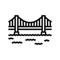 suspension bro linje ikon illustration vektor