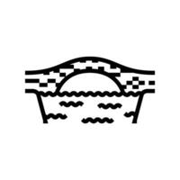 Box Träger Brücke Linie Symbol Illustration vektor