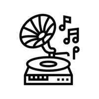 Musik- Alten Freizeit Linie Symbol Illustration vektor