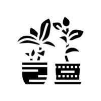 Innen- Pflanzen städtisch Gartenarbeit Glyphe Symbol Illustration vektor