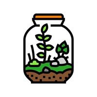 Terrarium städtisch Gartenarbeit Farbe Symbol Illustration vektor