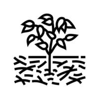 Mulchen städtisch Gartenarbeit Linie Symbol Illustration vektor