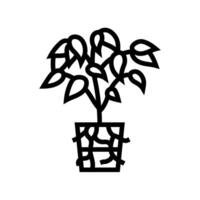 Umpflanzen städtisch Gartenarbeit Linie Symbol Illustration vektor