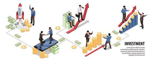 investerings isometrisk infografik vektor