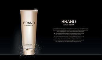 Modedesign Make-up-Kosmetik-Produktvorlage für Anzeigen oder Zeitschriftenhintergrund. Wimperntusche Produktserie reportv 3D realistische Vektorillustration vektor