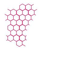 abstrakt hexagonal mönster, rosa vaxkaka geometrisk rutnät vektor